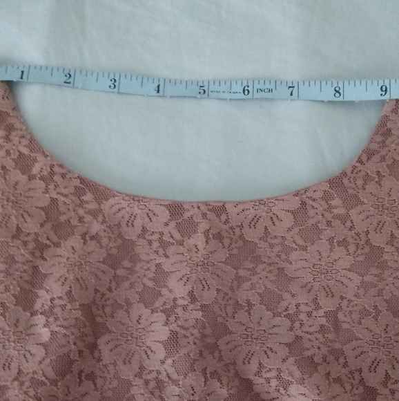 Strapless Tan Lace Overlay Mini Dress Size Small - Picture 12 of 16